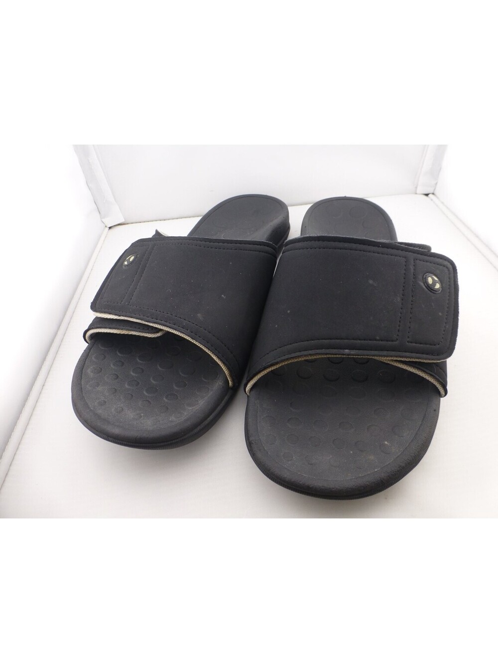 Vionic Men's Black Adjustable Strap Slide Sandals US Size 12 Arch Support M22
